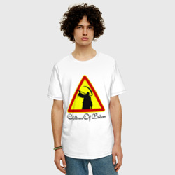 Мужская футболка хлопок Oversize Children of Bodom Дорожный знак - фото 2