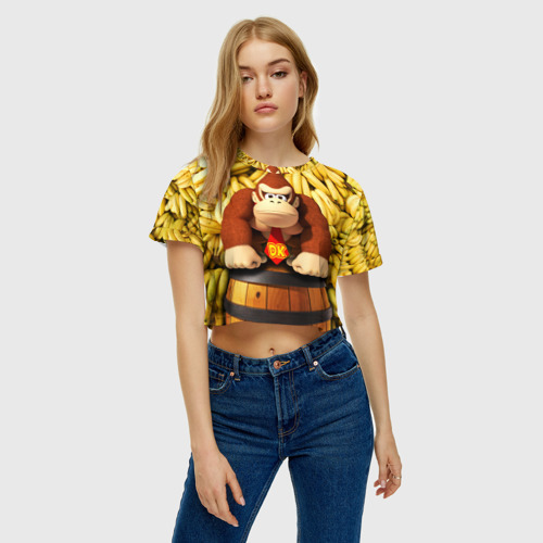 Женская футболка Crop-top 3D dk, цвет 3D печать - фото 3