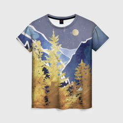 Женская футболка 3D Золотой лес