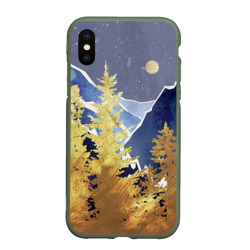 Чехол для iPhone XS Max матовый Золотой лес
