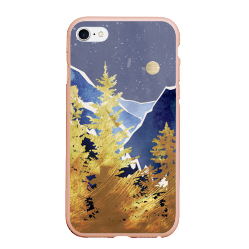 Чехол для iPhone 6/6S матовый Золотой лес, цвет светло-розовый