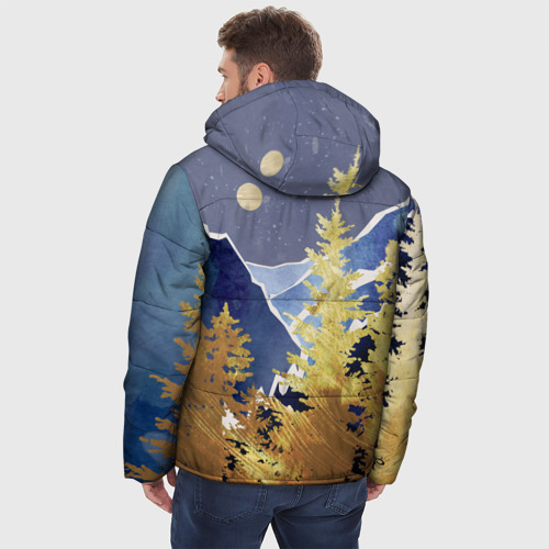 Мужская зимняя куртка 3D Золотой лес, цвет черный - фото 4