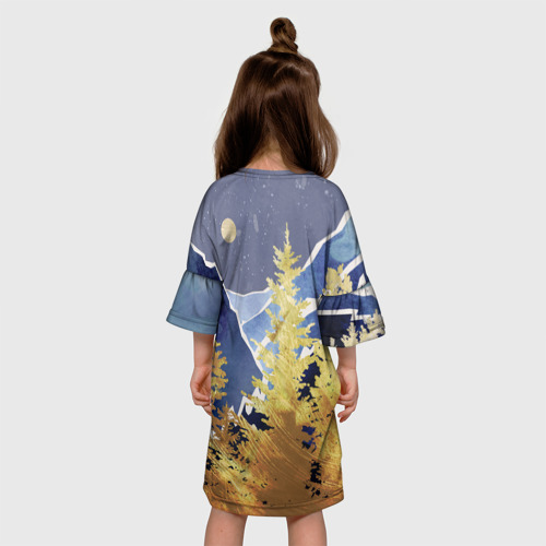 Детское платье 3D Золотой лес, цвет 3D печать - фото 5