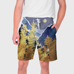 Мужские шорты 3D Золотой лес