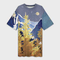 Платье-футболка 3D Золотой лес