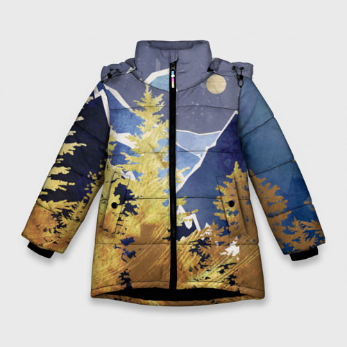 Зимняя куртка для девочек 3D Золотой лес