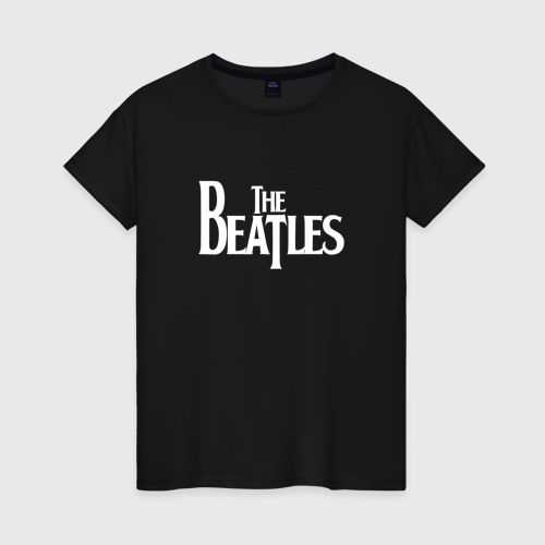 Женская футболка хлопок с принтом The Beatles, вид спереди #2
