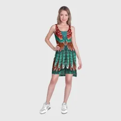 Платье-майка 3D Оперение зимородка - фото 2
