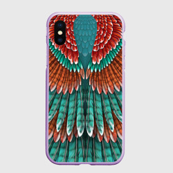 Чехол для iPhone XS Max матовый Оперение зимородка