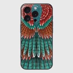 Чехол для iPhone 16 Pro силиконовый с защитой камеры Оперение зимородка