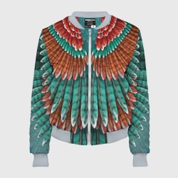 Женский бомбер 3D Оперение зимородка