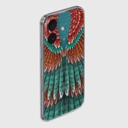 Чехол для iPhone 16 силиконовый с защитой камеры Оперение зимородка - фото 2