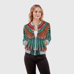 Женский бомбер 3D Оперение зимородка - фото 2