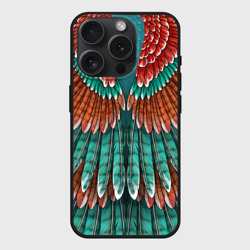 Чехол силиконовый для Apple iPhone 15 Pro матовый Оперение зимородка
