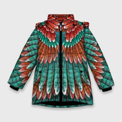 Зимняя куртка для девочек 3D Оперение зимородка