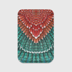 Картхолдер Magsafe магнитный Оперение зимородка красно-бирюзовое