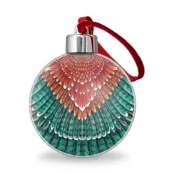 Ёлочный шар Оперение зимородка красно-бирюзовое