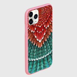 Чехол для iPhone 11 Pro Max матовый Оперение зимородка красно-бирюзовое - фото 2