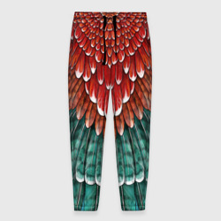 Мужские брюки 3D Оперение зимородка красно-бирюзовое