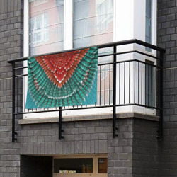 Флаг-баннер Оперение зимородка красно-бирюзовое - фото 2