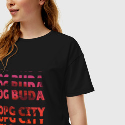 Женская футболка хлопок Oversize OG Buda OPG City Strobe Effect - фото 2