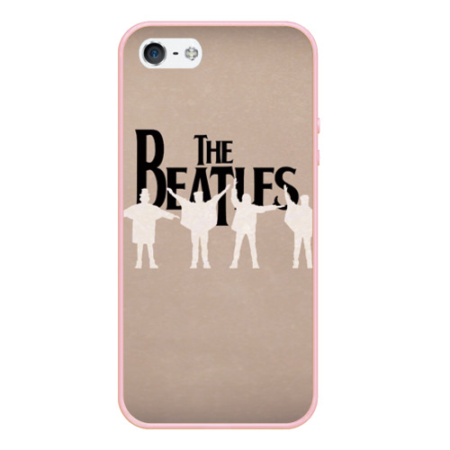 Чехол для iPhone 5/5S матовый The Beatles, цвет светло-розовый