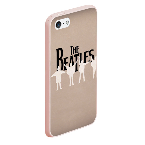 Чехол для iPhone 5/5S матовый The Beatles, цвет светло-розовый - фото 3