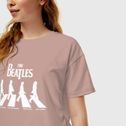 Женская футболка хлопок Oversize The Beatles - фото 2
