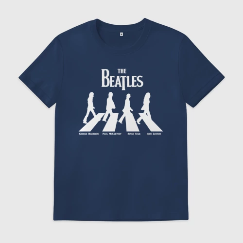 Мужская футболка хлопок с принтом The Beatles, вид спереди #2