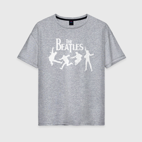 Женская футболка хлопок Oversize The Beatles, цвет меланж