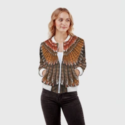 Женский бомбер 3D Оперение: орел - фото 2