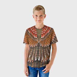 Детская футболка 3D Оперение: орел - фото 2