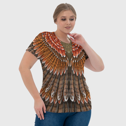 Женская футболка 3D Оперение: орел, цвет 3D печать - фото 6