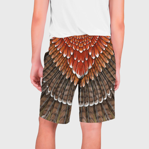Мужские шорты 3D Оперение: орел, цвет 3D печать - фото 2