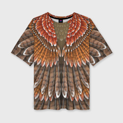 Женская футболка oversize 3D Оперение: орел