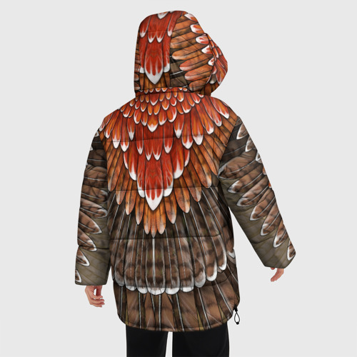 Женская зимняя куртка Oversize Оперение: орел, цвет черный - фото 4