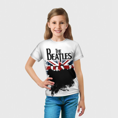 Детская футболка 3D с принтом THE BEATLES, вид сбоку #3