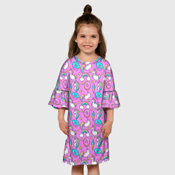 Детское платье 3D Единороги и пончики - фото 2