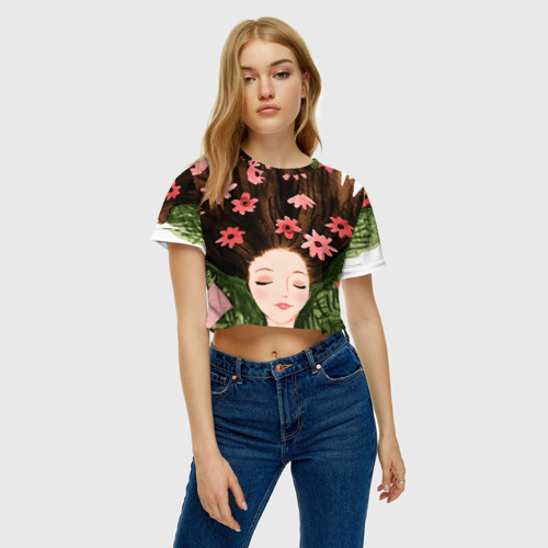 Женская футболка Crop-top 3D Мечты, цвет 3D печать - фото 4
