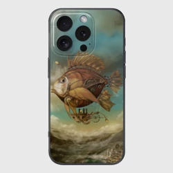 Чехол для iPhone 16 Pro силиконовый с защитой камеры Рыба-дирижабль