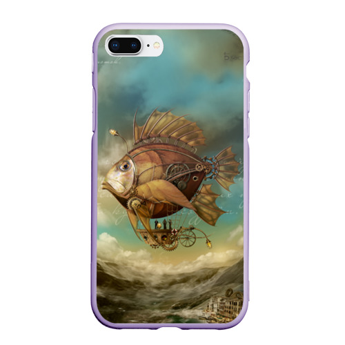 Чехол для iPhone 7Plus/8 Plus матовый Рыба-дирижабль, цвет светло-сиреневый