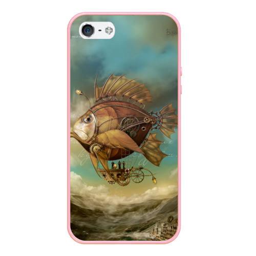 Чехол для iPhone 5/5S матовый Рыба-дирижабль, цвет баблгам