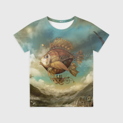 Детская футболка 3D Рыба-дирижабль