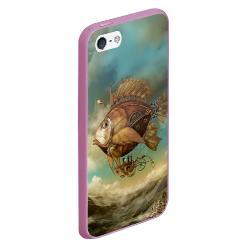 Чехол для iPhone 5/5S матовый Рыба-дирижабль, цвет розовый - фото 3