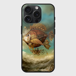 Чехол силиконовый для Apple iPhone 15 Pro матовый Рыба-дирижабль