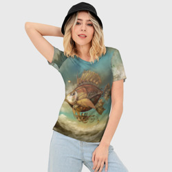 Женская футболка 3D Slim Рыба-дирижабль - фото 2