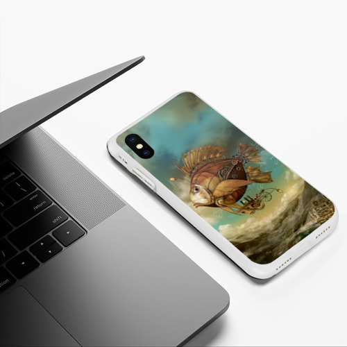 Чехол для iPhone XS Max матовый Рыба-дирижабль, цвет белый - фото 5