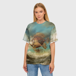 Женская футболка oversize 3D Рыба-дирижабль - фото 2