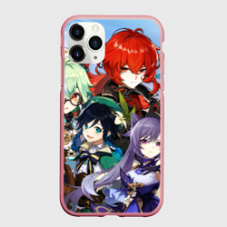Чехол для iPhone 11 Pro Max матовый Персонажи Genshin Impact