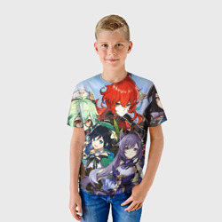 Детская футболка 3D Персонажи Genshin Impact - фото 2